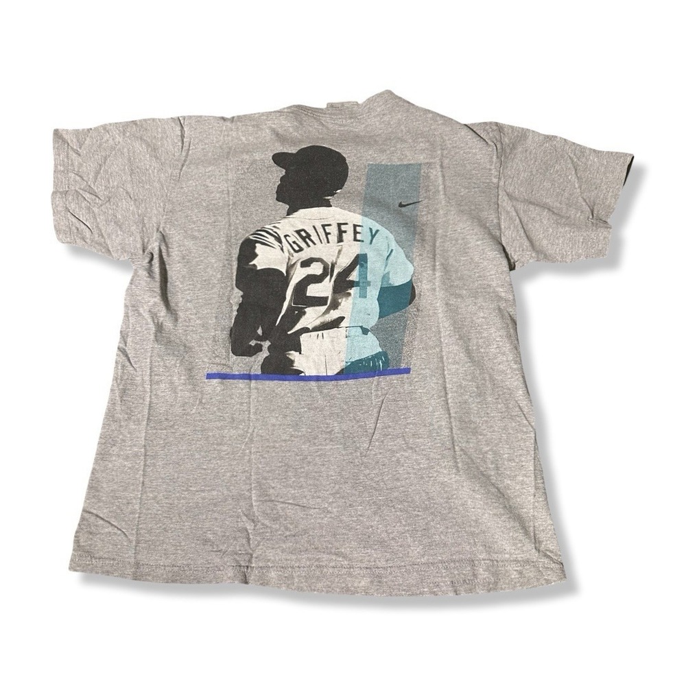 Vintage Nike Ken Griffey Jr. Seattle Mariners Gray MLB Tee T Shirt Youth Large